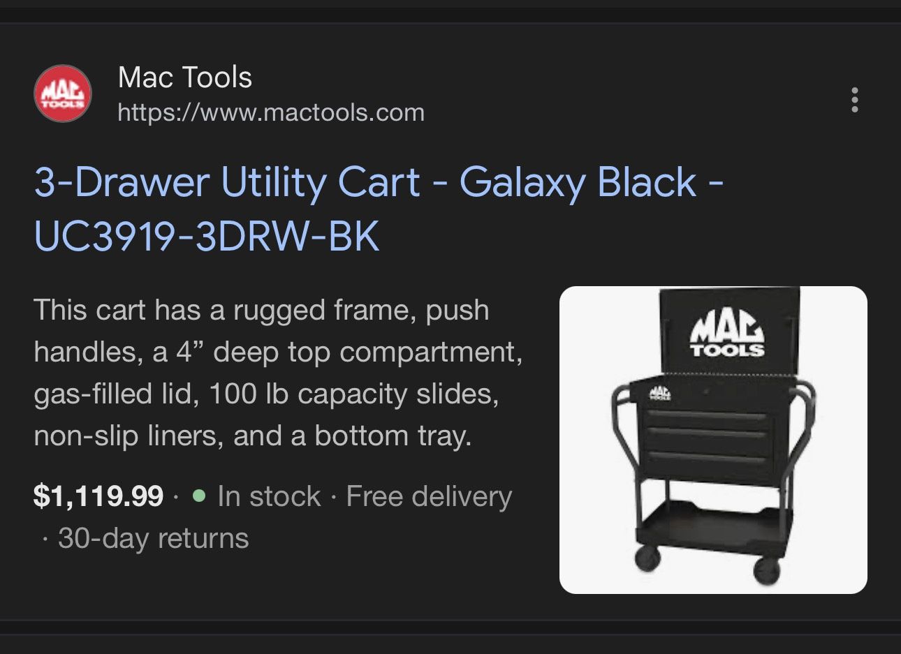 Mac tool cart