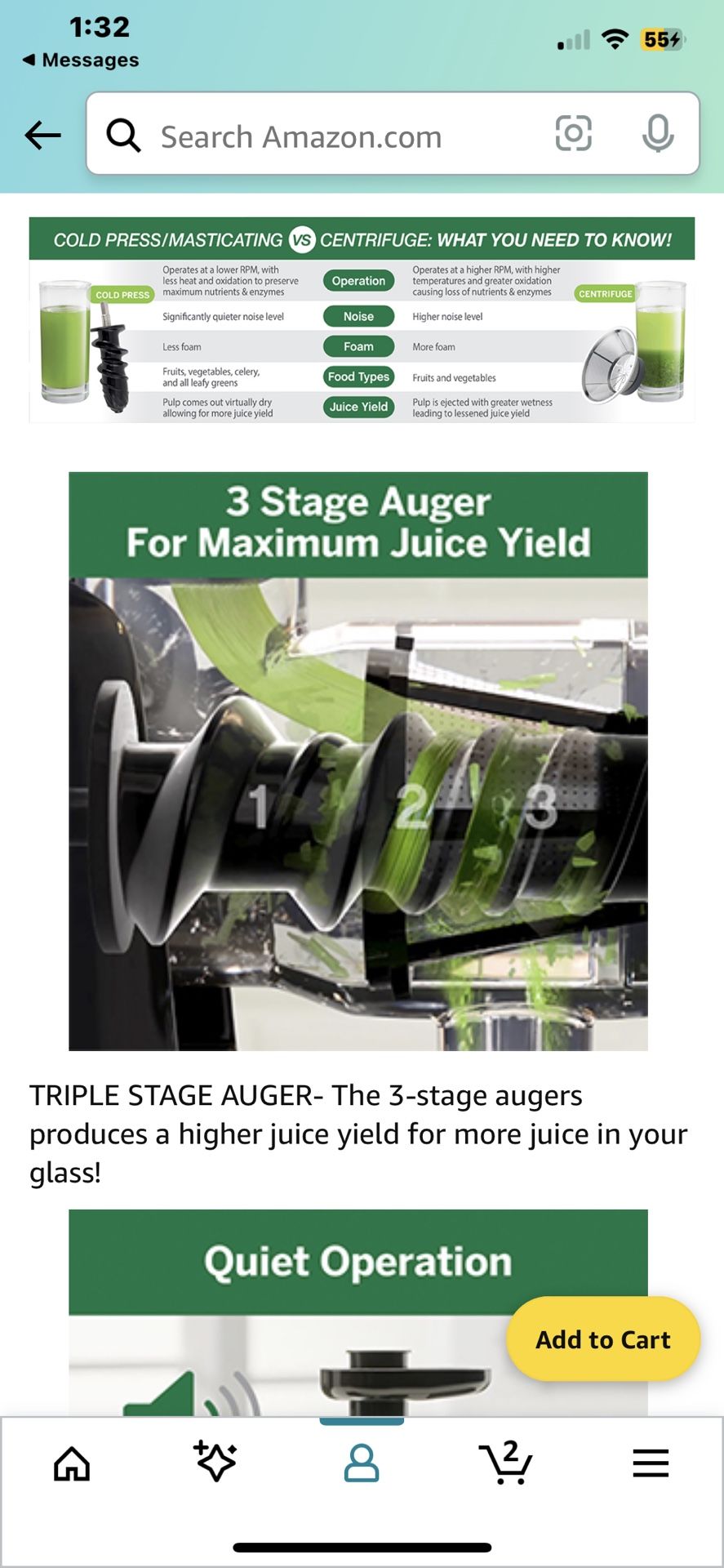 Omega H3000D Cold Press 365 Juicer Slow Masticating Extractor. + Bonus