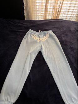 Sp5der sweatpants light blue