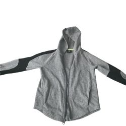 Boys Gray Athletic Long Sleeve Zip Up Jacket Size Medium 8