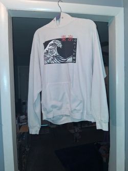 Graphic Japanese Off White Long Sleeve Hoodie