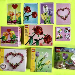 ULTIMATE Lot LEGO VALENTINE ORNAMENT HEART ROSES FLOWER LOVE BIRDS ‼️ Price Is FIRM ‼️