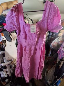 MINE Pink Tiered Dress, Size L - New with Tags