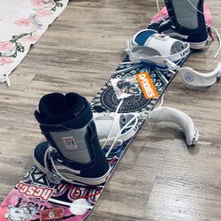 Women’s Size 8 Snowboard And Snow Boots 