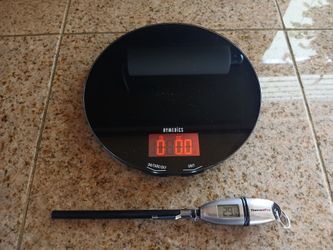 Glass Electronic Scale - Easy to Read LCD 
& Meat Thermometer Digital