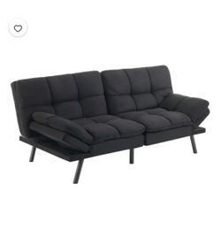 Mainstays 72 in Memory Foam Futon Sofa Bed in black