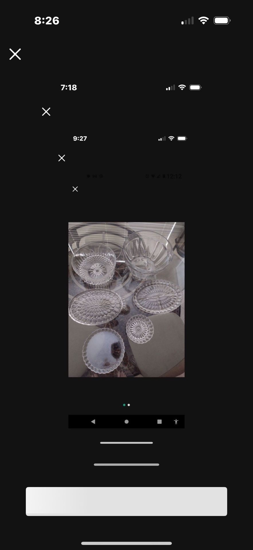 Six Pieces Of Glassware, No Chips, Various Sizes