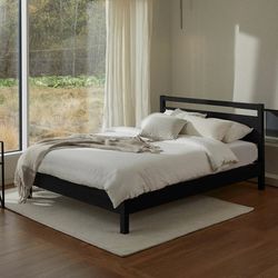 Walnut Full Size Platform Bed, New!