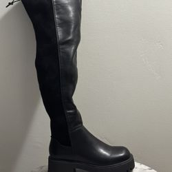 Two Pairs Of Black Thigh High Boots, Size 8.5