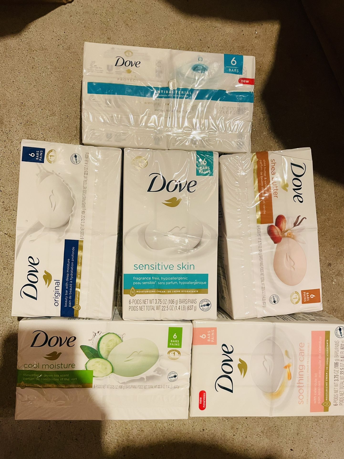 Dove bar soap ~ $6 each