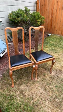 Two Dining Chairs, Solid Wood