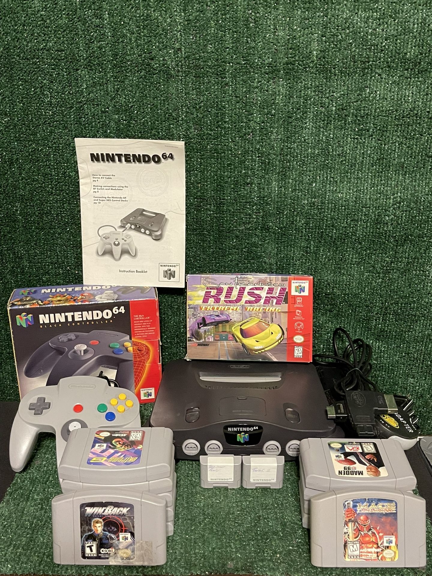 Nintendo 64 Bundle W/ OEM Everything Authentic Games All Cables Tested Clean!