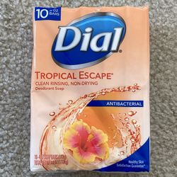 (Pack Of 10) Dial Tropical Escape Antibacterial Bath Soap 