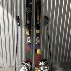 Line Skis Sir Francis Bacon Skis 2011 With the sticks and body suit and boots 