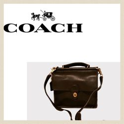 Vintage COACH Black Leather Willis Bag