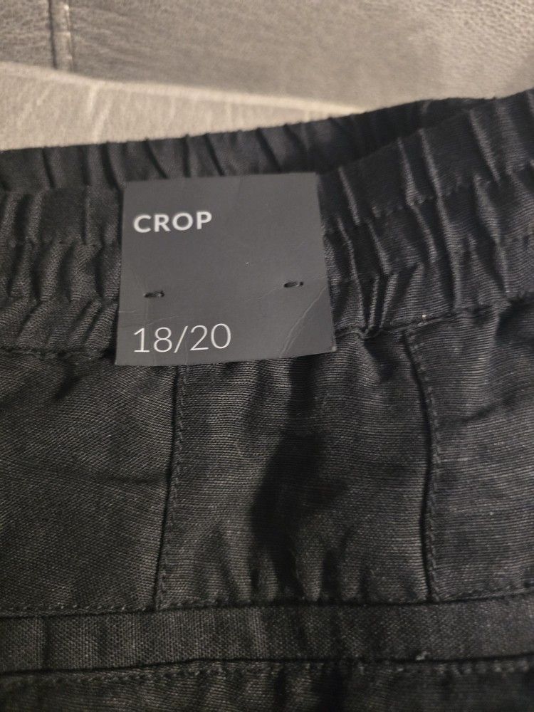Crop Dress Pants With Ruffle Bottoms Plus Size