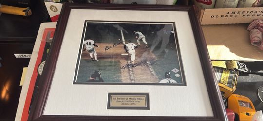 Autographed Bill Buckner and Mookie Wilson World Series 1986