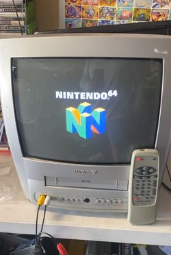 Magnavox 13" TV VCR Combo w remote Retro Gaming  rca inputs CRT MC132EMG/17