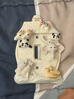 Lenox Noahs Ark Light Switch Wall Plate Cover Porcelain 3D Animals