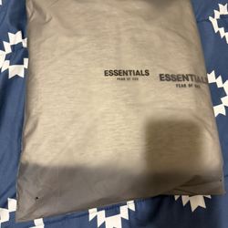 Fear Of God Essentials Light Oatmeal Oversized Hoodie Size Small