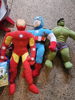 3 Superhero Stuffed Figures 