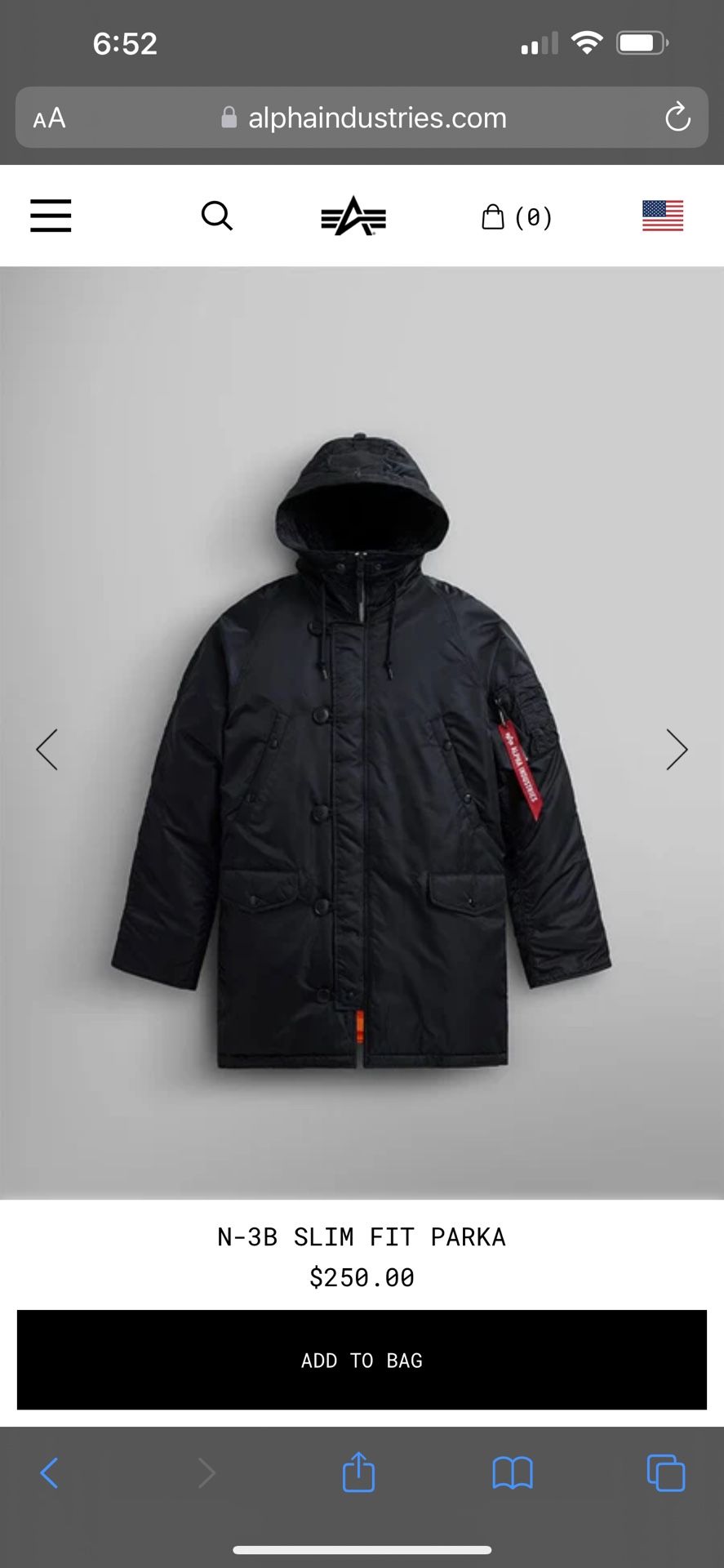 Alpha industries N-3B SLIM FIT PARKA - mens