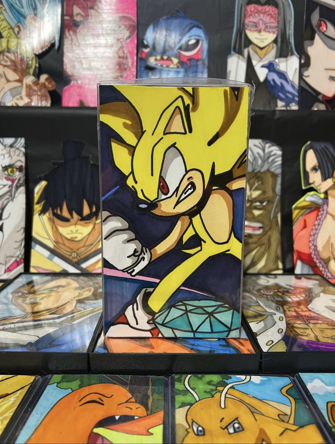 Super Sonic with Emeralds Funko pop with art insert 1059