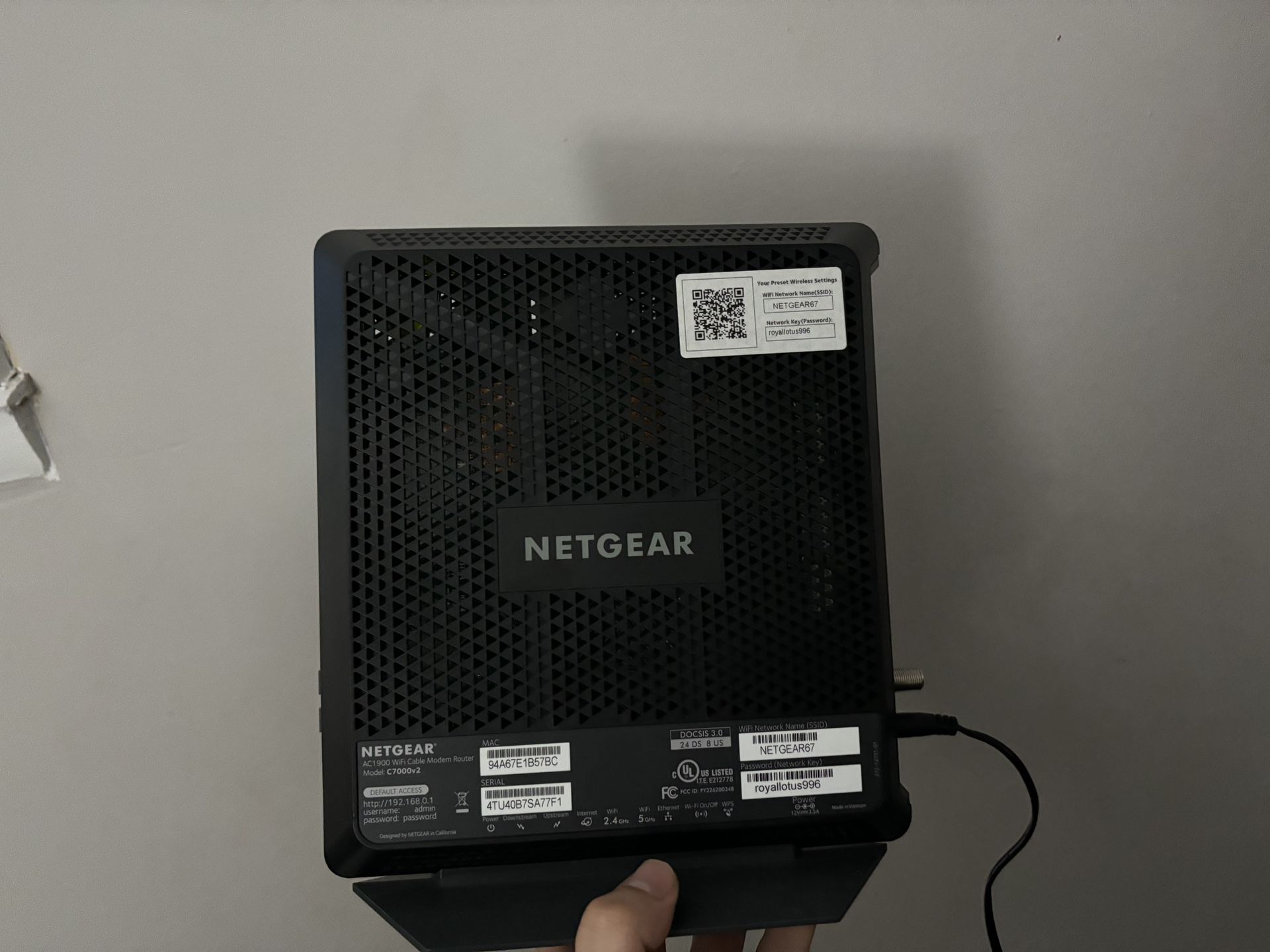 Netgear Nighthawk modem/router