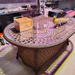 Lloyd Loom wicker Patio table  $340 obo  (contact info removed)