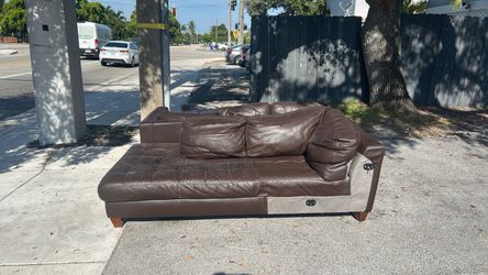 Leather L couch