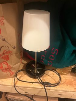 Small Table Lamp with White Shade