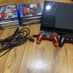 PS4 Pro+Games/Controllers/Cords/Charger