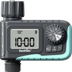 RAINPOINT Sprinkler Timer, Programmable Water Timer for Garden Hose, Outdoor Soaker Hose Timed with Rain Delay/Manual/Automatic Watering System, Digit