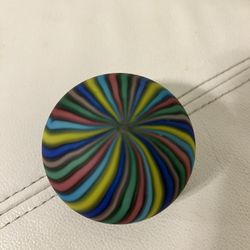 Vintage Fratelli Toso Murano Glass Candy Stripe Ribbon Paperweight Satin Finish