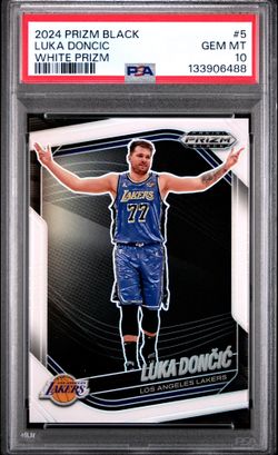 2024 PANINI PRIZM BLACK #5 LUKA DONCIC WHITE PRIZM /175 PSA 10