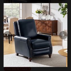 Hulala Annabelle Genuine Leather Recliner Chair Black