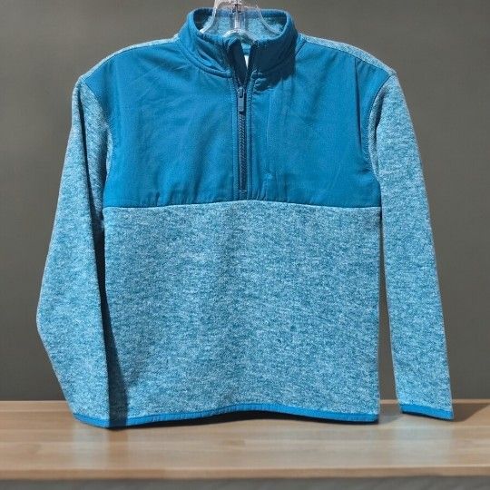 All in Motion Boys' Small 6/7 Heathered Green 1/4 Zip Fleece Sweatshirt