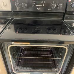 Whirlpool glasstop stove black 