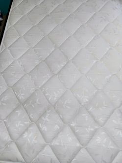 White Quilted Mattress and bed frame, full size