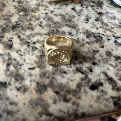 18k Stamped Gold Ring Plated Rolex Symbol 