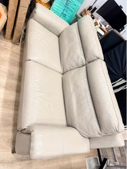 Top Grain Leather Reclining Sofa with USB