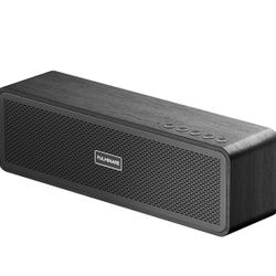 50W Powerful Sound Bluetooth Speaker, 24H Playtime Wooden Body Speaker with Bluetooth 5.3, 4-in-1 Playing Modes (AUX/TF Card/USB/FM Radio), Rich Bass 