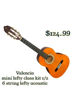 Valencia mini lefty class kit 1/2 6 string lefty acoustic guitar