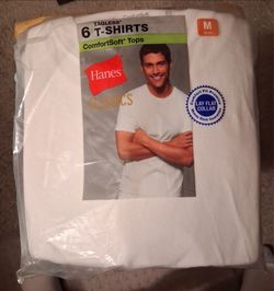 Hanes Classics 6-Pack White T-Shirts Medium
