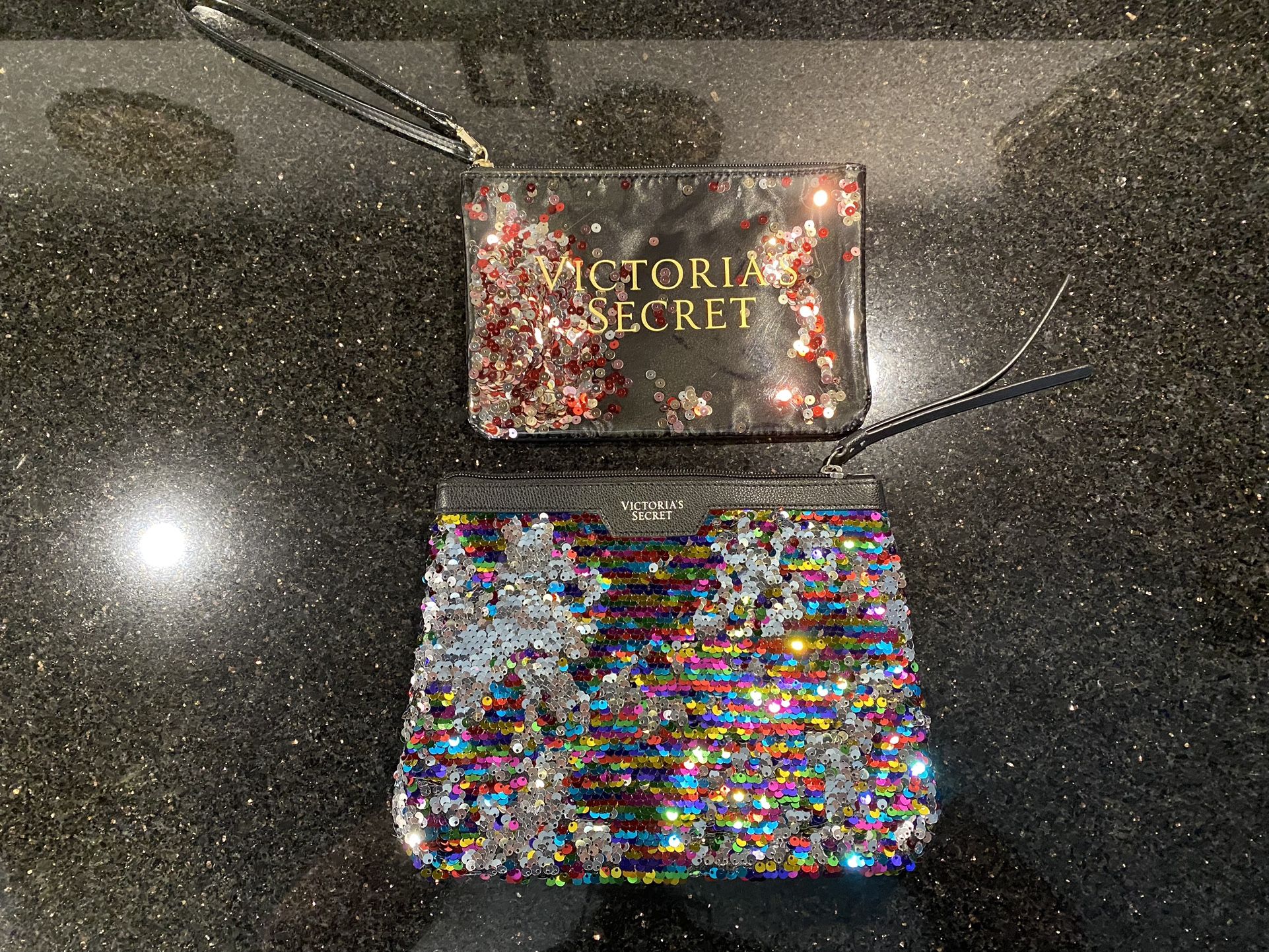 Victoria’s Secret Women’s Purse and Wristlet/Cosmetic Sequin Bag