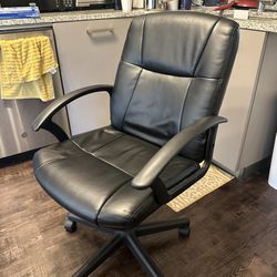 Black Faux Leather desk Chair