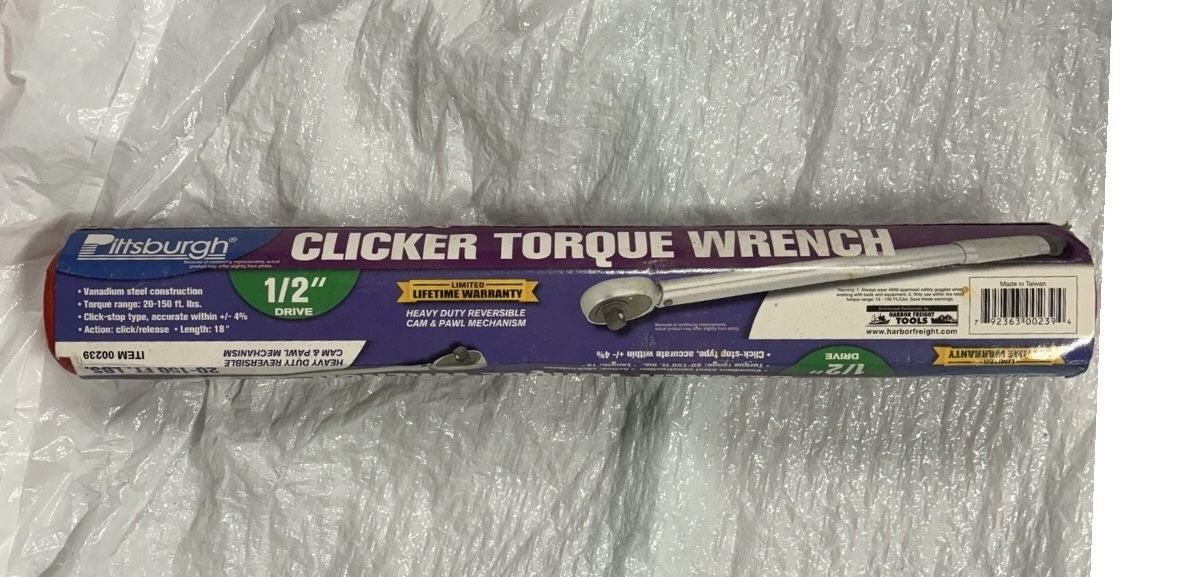 Pittsburgh Clicker Torque Wrench 1/2” Drive