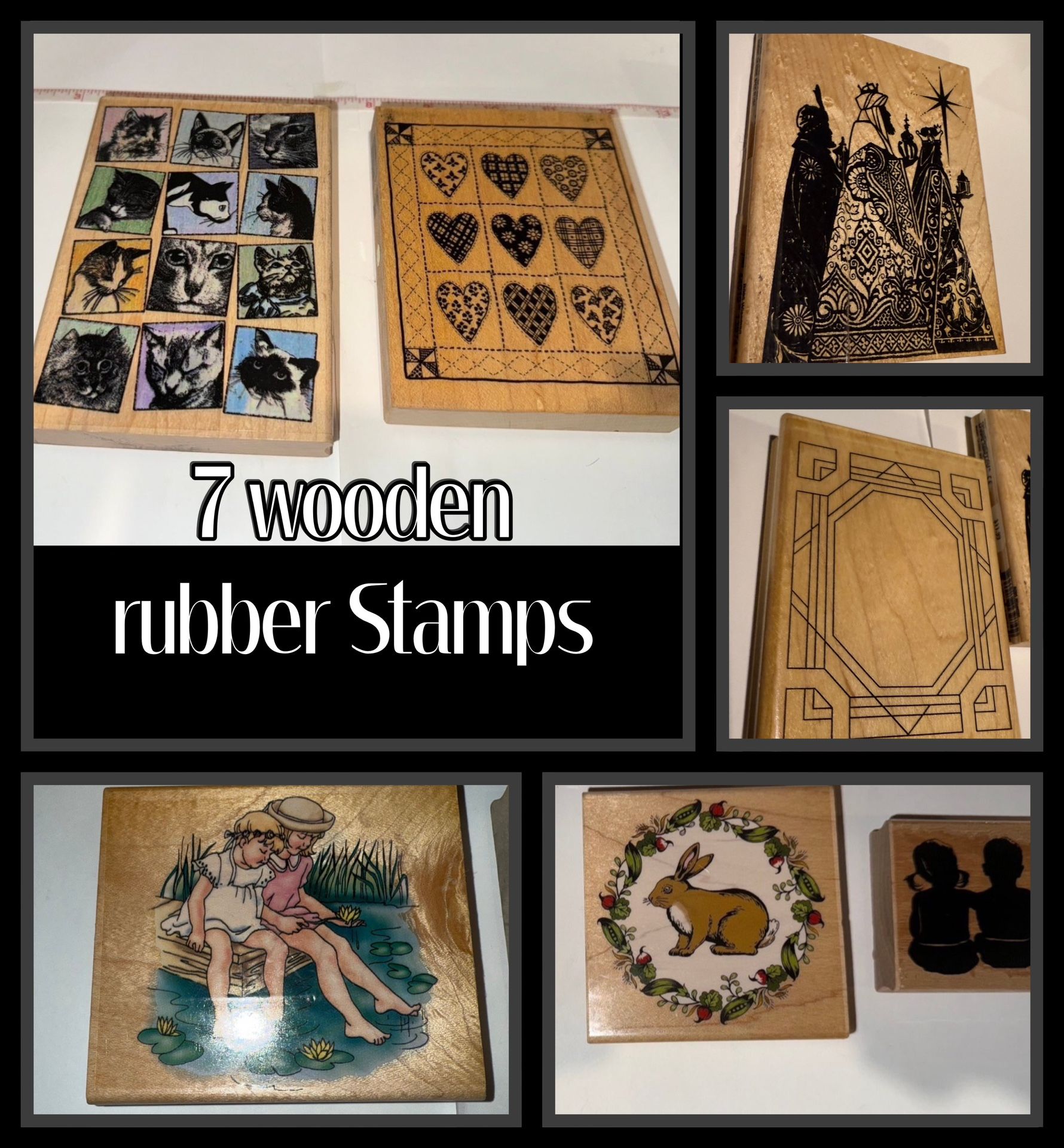 All 7 Wooden Rubber Stamps