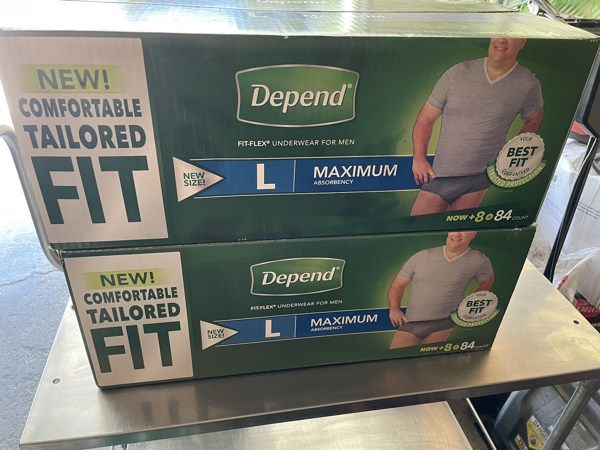 Men's Fitflex Depends Underwear Large! Maximum Absorbancy! Buy 1 Get 1 FREE!