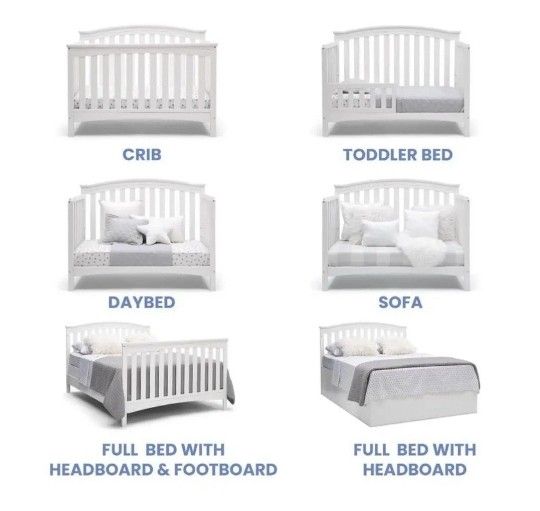 Delta Children Waverly 6-in-1
Convertible Baby Crib, Bianca
White